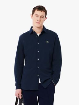 Lacoste - Navy Blue Solid Slim Fit Shirt