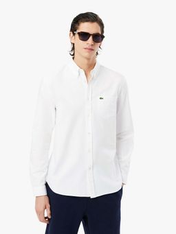 Lacoste - White Solid Regular Fit Shirt
