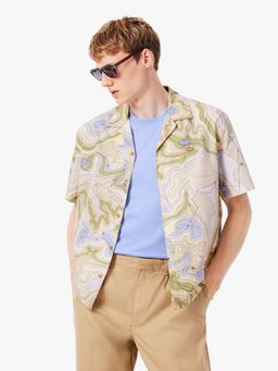 Lacoste - Beige Abstract Relaxed Fit Shirt