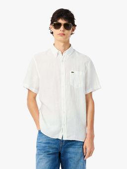 Lacoste - White Solid Regular Fit Shirt