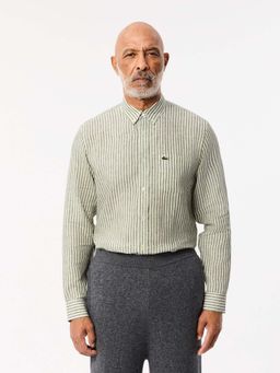 Lacoste - Brown Stripes Regular Fit Shirt