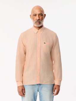 Lacoste - Orange Stripes Regular Fit Shirt
