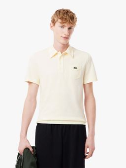 Lacoste - Off White Solid Slim Fit Polo T-Shirt