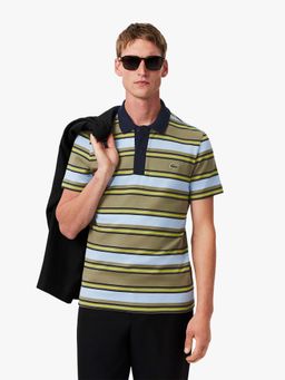 Lacoste - Olive Stripes Regular Fit Polo T-Shirt
