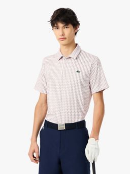 Lacoste - Pink Printed Regular Fit Polo T-Shirt