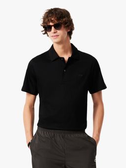 Lacoste - Black Solid Straight Fit Polo T-Shirt