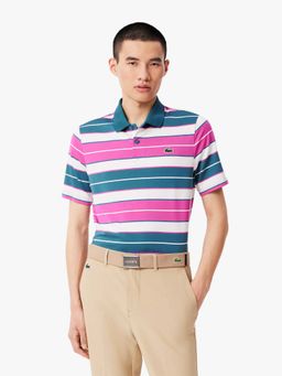 Lacoste - Pink Stripes Regular Fit Polo T-Shirt