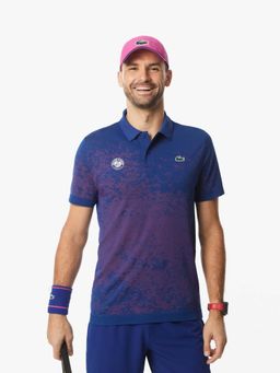 Lacoste - Blue Printed Slim Fit Polo T-Shirt