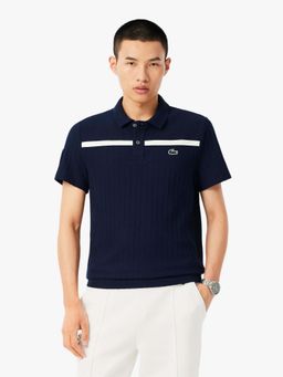 Lacoste - Navy Blue Stripes Regular Fit Polo T-Shirt