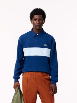 Lacoste - Blue Colorblock Relaxed Fit Polo T-Shirt