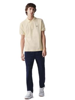 Lacoste - Off White Solid Straight Fit Polo T-Shirt