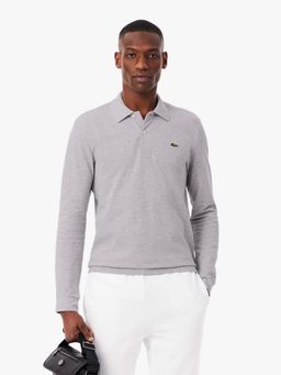 Lacoste - Grey Solid Straight Fit Polo T-Shirt