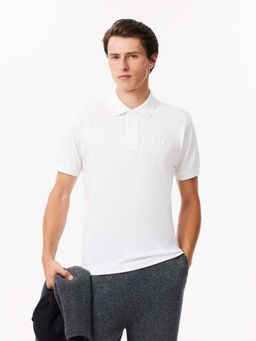 Lacoste - White Solid Straight Fit Polo T-Shirt