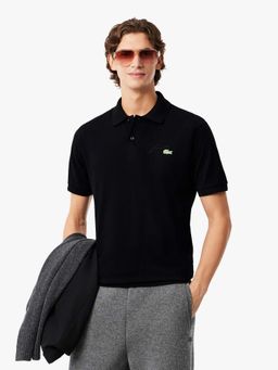 Lacoste - Black Solid Straight Fit Polo T-Shirt