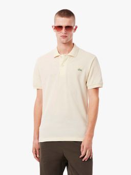 Lacoste - Off White Solid Straight Fit Polo T-Shirt