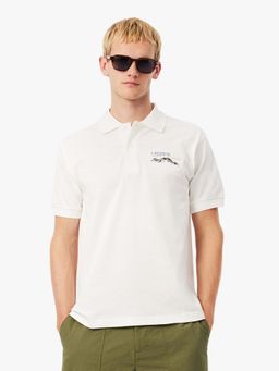 Lacoste - White Solid Straight Fit Polo T-Shirt