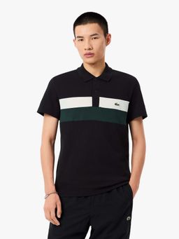 Lacoste - Black Colorblock Regular Fit Polo T-Shirt