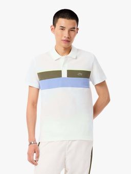 Lacoste - White Colorblock Regular Fit Polo T-Shirt