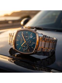 Carlton London - Teal Dial Men Sterling Analog Watch (Clstdblu) (Medium)