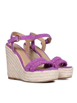Saint G - Woven Purple Suede Leather Wedge