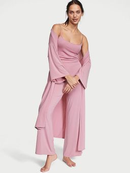 Victoria's Secret - Women Pink Solid Top with Pyjama & Jacket (XS/S)