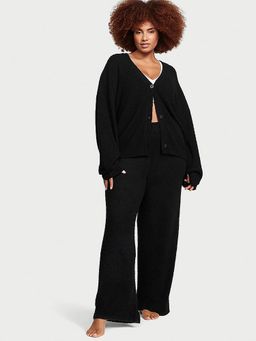 Victoria's Secret - Women Black Solid Cardigan & Pyjama (XL)