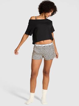 Victoria's Secret - Women White Animal Print Boxy Pajama Shorts