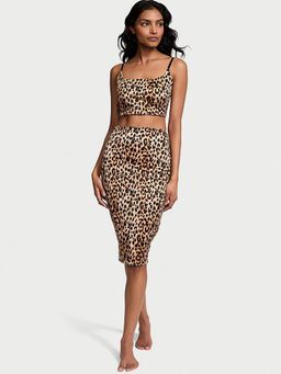 Victoria's Secret - Women Brown Animal Print SoSleek Bralette and Skirt