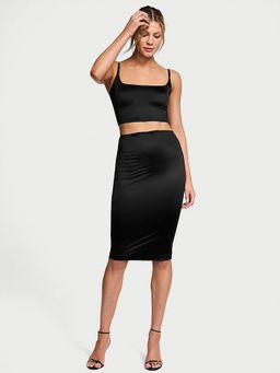 Victoria's Secret - Women Black Solid SoSleek Bralette and Skirt