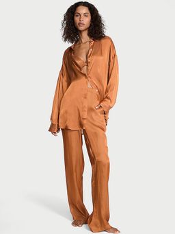 Victoria's Secret - Women Brown Solid Shirt with Pyjama
