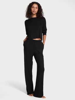 Victoria's Secret - Women Black Textured Top with Pyjama