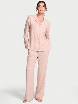 Victoria's Secret - Women Beige Textured Shirt & Pyjama