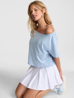 Victoria's Secret - Women Blue Solid Slouchy Cropped Sleepshirt