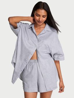 Victoria's Secret - Women Blue Solid Shirt & Shorts