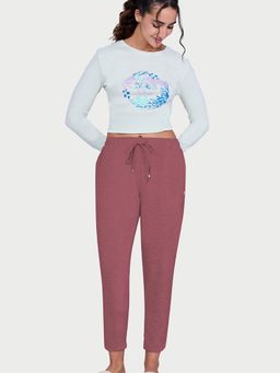 Enamor - Women Burgundy Solid Relaxed Pyjama