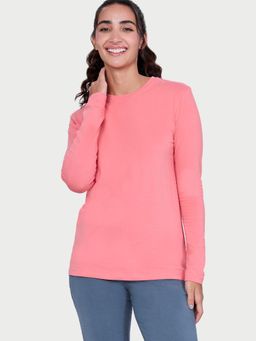 Enamor - Women Pink Solid Slim Fit T-shirt