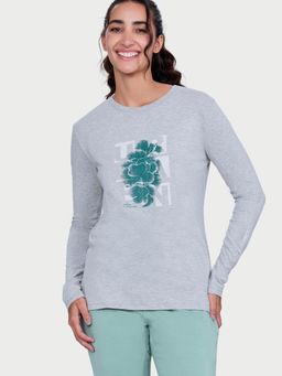 Enamor - Women Grey Graphic T-Shirt