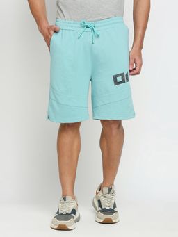 FITZ - Cotton Polyester Slim Fit Shorts For Mens - Blue