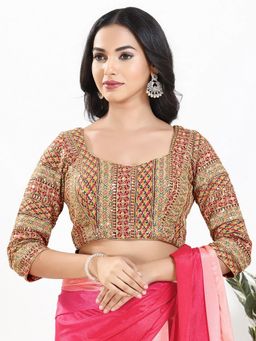 VAMAS - THE DESIGNER BLOUSES - Women Pink Sweetheart Embroidered Padded Blouse