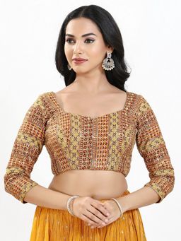 VAMAS - THE DESIGNER BLOUSES - Women Red Sweetheart Embroidered Padded Blouse