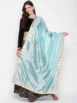 Clora Creation - Sky Blue Gotta Patti Silk Blend Dupatta