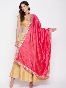 Clora Creation - Magenta Gotta Patti Silk Blend Dupatta