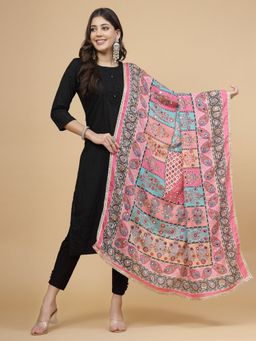 Clora Creation - Women Multicolor Chinon Digital Print Pakistani with Mirror Work Dupatta