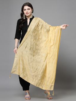 Clora Creation - Beige Cotton Embroidered Dupatta