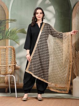 Clora Creation - Golden Embellished Net Dupatta
