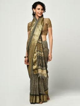Fabindia - Cotton Silk Maheshwari Printed Sari