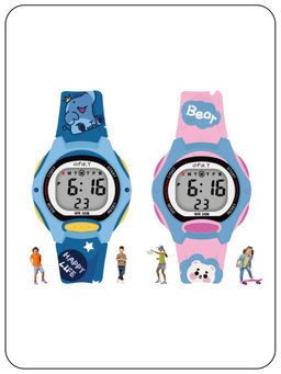 Spiky - Round Designed Strap Multifunctional Sports Digital Watch Blue & Pink (Pack of 2) (Medium)