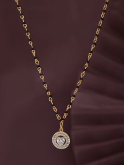 Carlton London - White Toned CZ Studded Gold Plated Mangalsutra