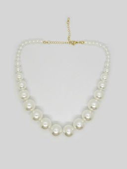 Niscka - Rhodium Plated Royal Pearl Necklace