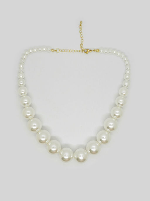 Niscka Rhodium Plated Royal Pearl Necklace